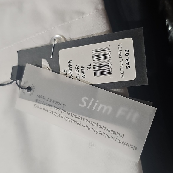 Galaxy by Harvic Mens Long Sleeve Solid Slim Fit Dress Shirts, 2 Pack XL - Picture 6 of 7